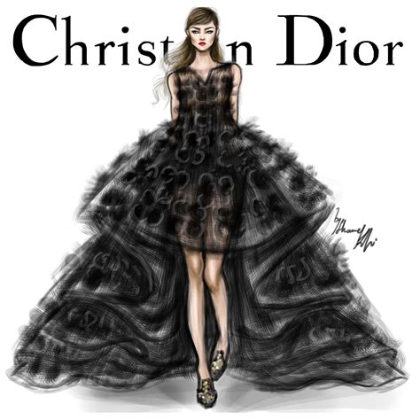 christian dior designer fashion illustrations.